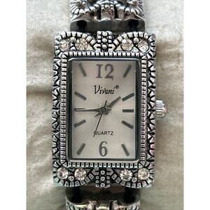 Vivani Silver Tone Women’s Stretch Band Quartz Watch